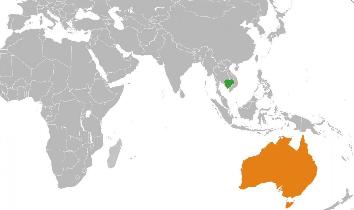 Camboja mapa no mapa
