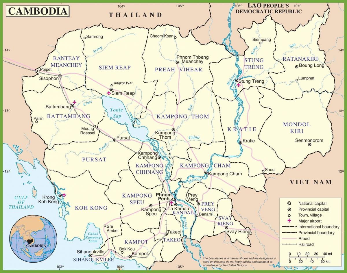 Mapa do Camboja político