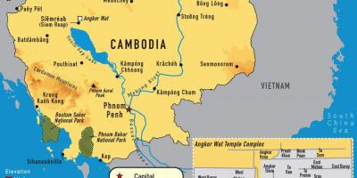 Angkor mapa Camboja
