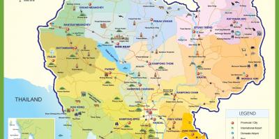Camboja mapa de viagens