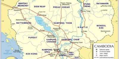 Mapa do Camboja estrada