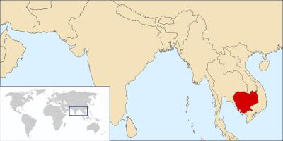 Mostrar Camboja no mapa