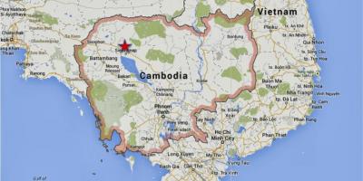 Mapa de siem reap, Camboja